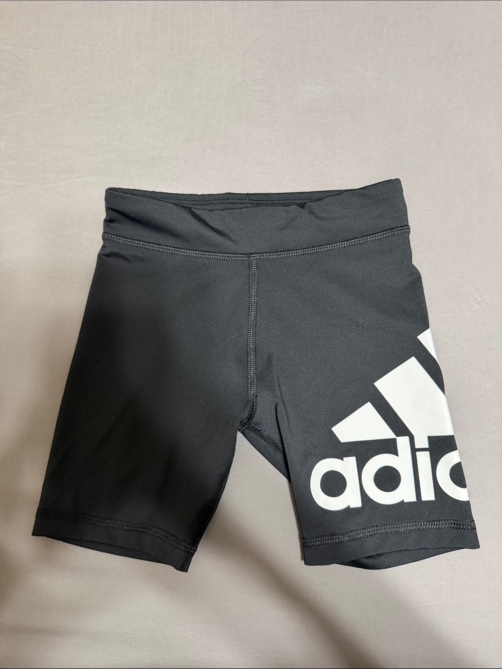 💥 KIDS girls adidas Black Bike Shorts with White Logo